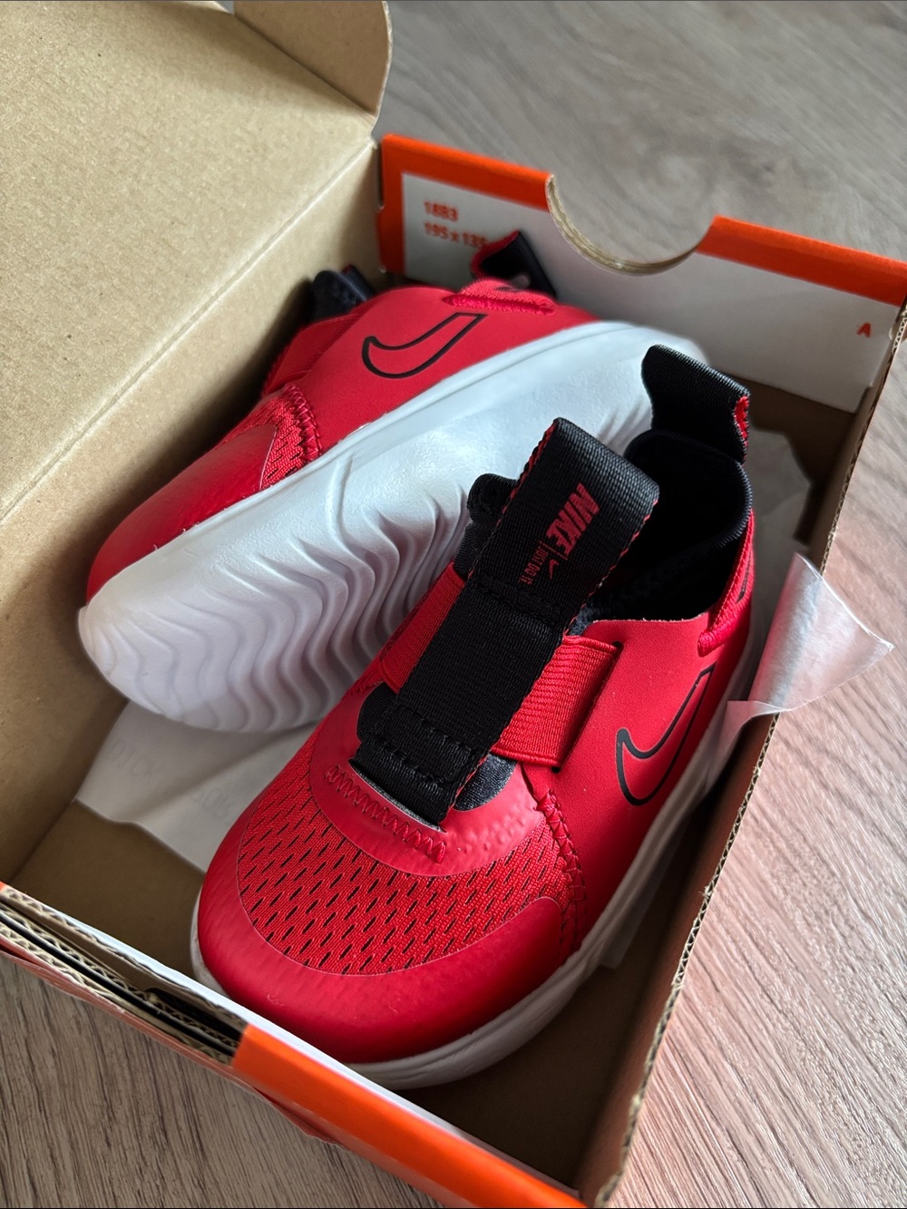 Nike Kids Red and Black Elastic Slip-On Sneakers